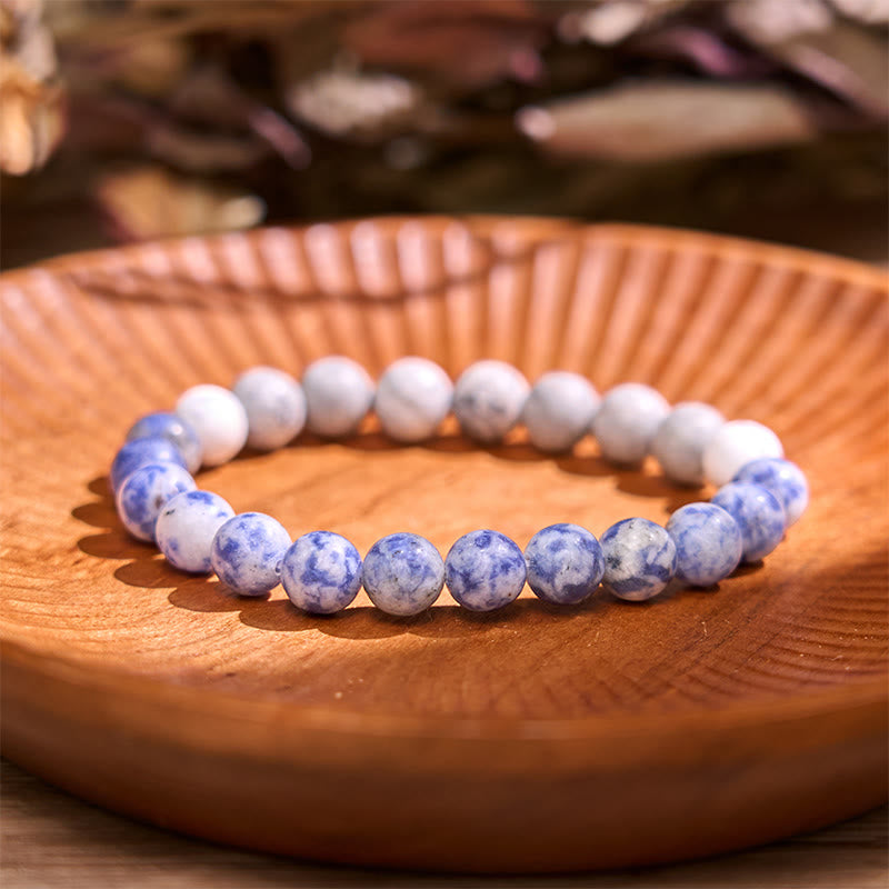 Bransoletka uspokajająca z kamieniem Buddy, różnymi kryształami, malachitem, lazurytem, ​​lapis lazuli i hemimorfitem - Ciemny sodalit (obwód nadgarstka: 14-16 cm) - image 21