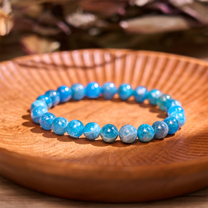 Bransoletka uspokajająca z kamieniem Buddy, różnymi kryształami, malachitem, lazurytem, ​​lapis lazuli i hemimorfitem - Apatyt (obwód nadgarstka: 14-16 cm) - image 27