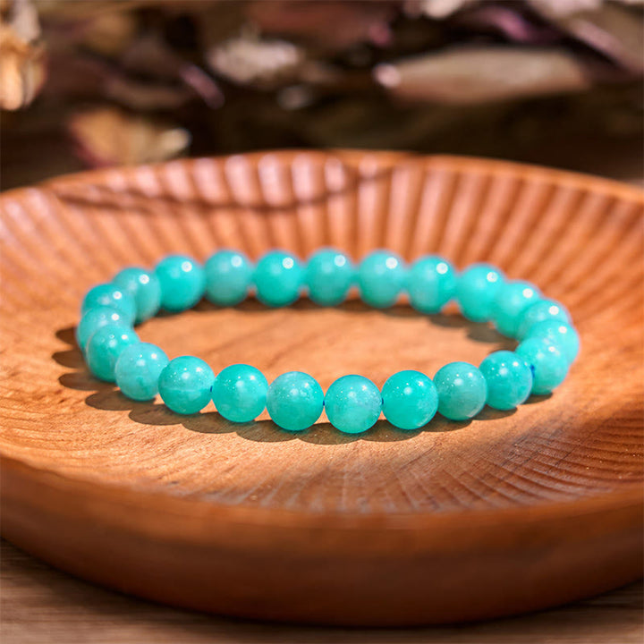 Bransoletka uspokajająca z kamieniem Buddy, różnymi kryształami, malachitem, lazurytem, ​​lapis lazuli i hemimorfitem - Ciemny amazonit (obwód nadgarstka: 14-16 cm) - image 33