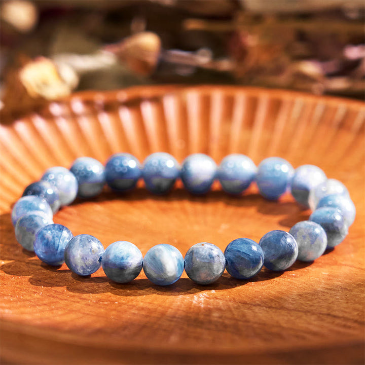 Bransoletka uspokajająca z kamieniem Buddy, różnymi kryształami, malachitem, lazurytem, ​​lapis lazuli i hemimorfitem - Kyanit (obwód nadgarstka: 14-16 cm) - image 63