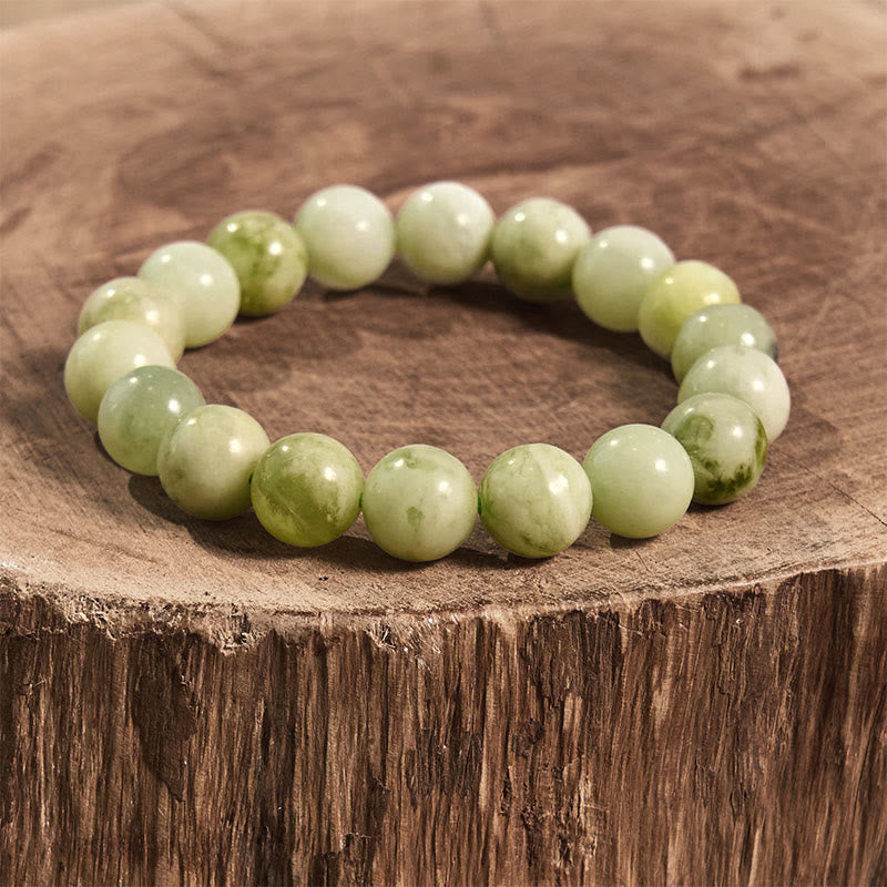 Bransoletka uspokajająca z kamieniem Buddy, różnymi kryształami, malachitem, lazurytem, ​​lapis lazuli i hemimorfitem - Jadeit (obwód nadgarstka: 14-16 cm) - image 95