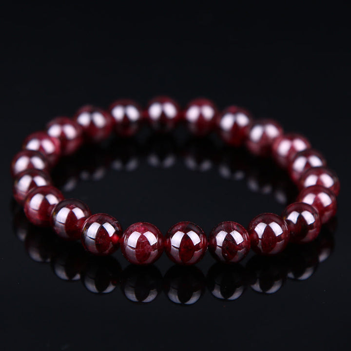Bransoletka uspokajająca z kamieniem Buddy, różnymi kryształami, malachitem, lazurytem, ​​lapis lazuli i hemimorfitem - Granat (obwód nadgarstka: 14-16 cm) - image 116