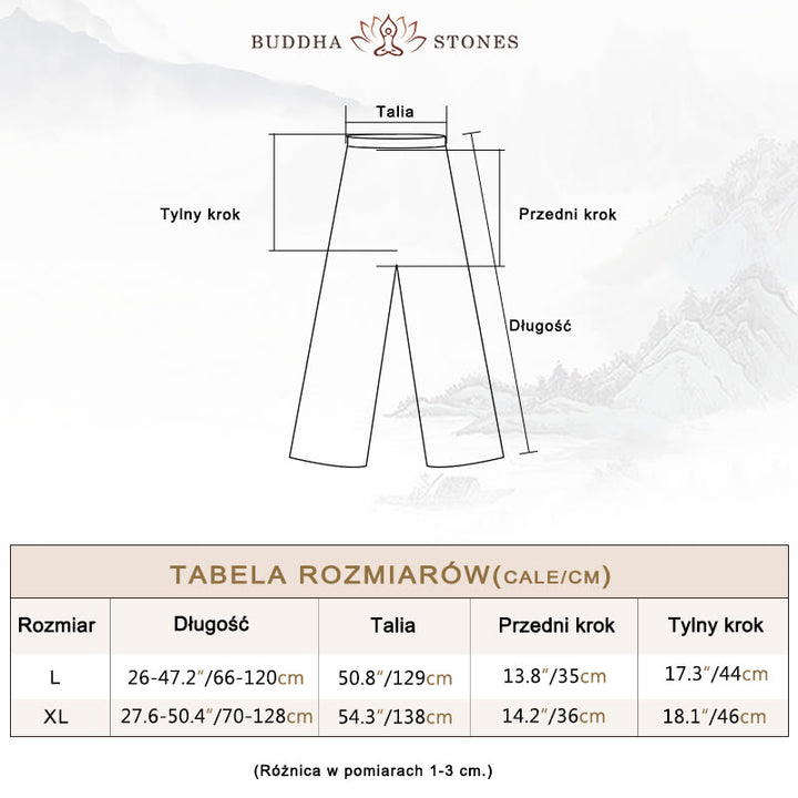 Buddha Stones 2 szt. Koszulka męska z długim rękawem i dekoltem w serek Top Spodnie Medytacja Zen Tai Chi Bawełna Lniany Zestaw Ubrań - image 7