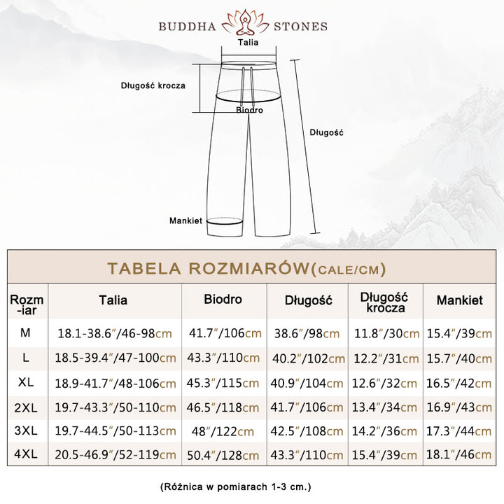 Spodnie męskie Buddha Stones w jednolitym kolorze, bawełniane, lniane, swobodne, ze ściągaczem i kieszeniami - image 5