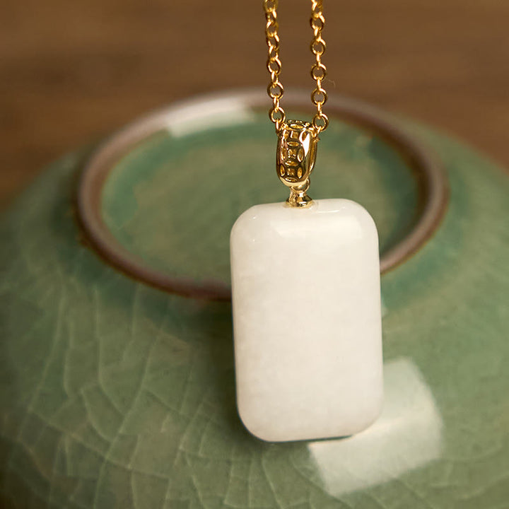 Naszyjnik z Buddha Stones Hetian Jade Silver Prosperity