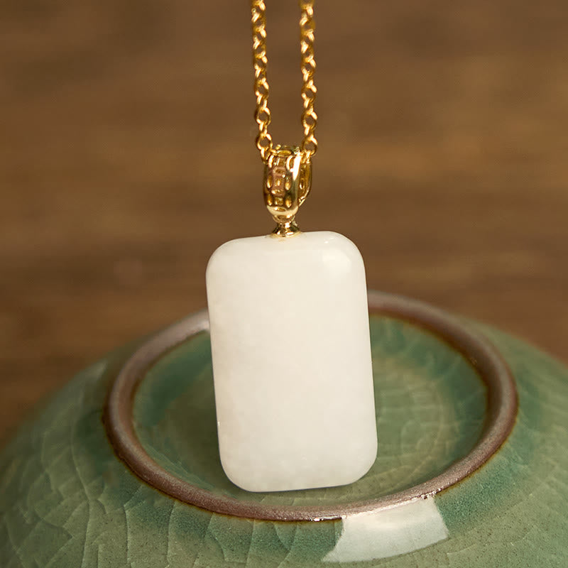 Naszyjnik z Buddha Stones Hetian Jade Silver Prosperity