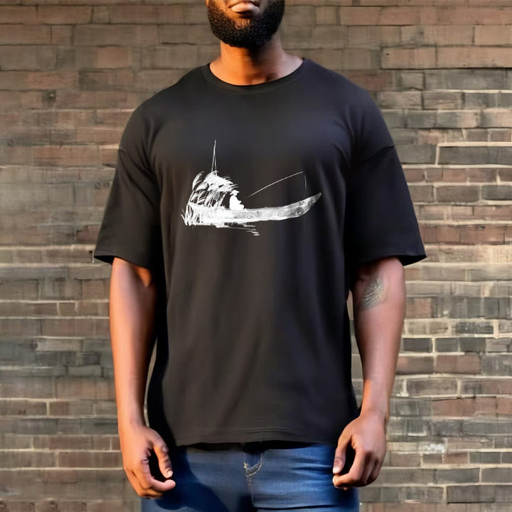 Koszulka z nadrukiem z motywem trawy i łodzi z motywem Buddha Stones - image 14