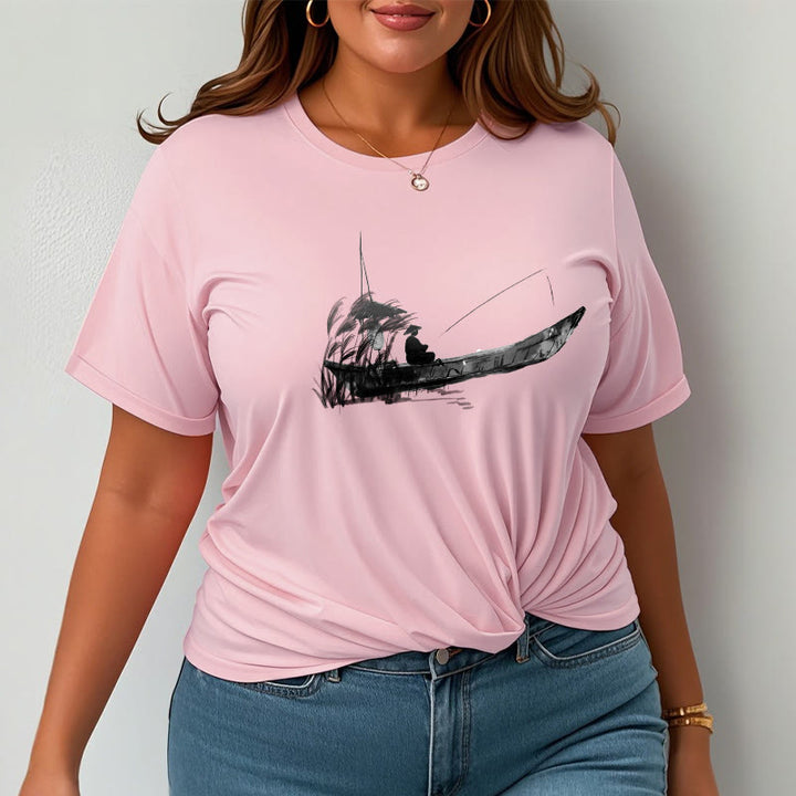 Koszulka z nadrukiem z motywem trawy i łodzi z motywem Buddha Stones - image 20