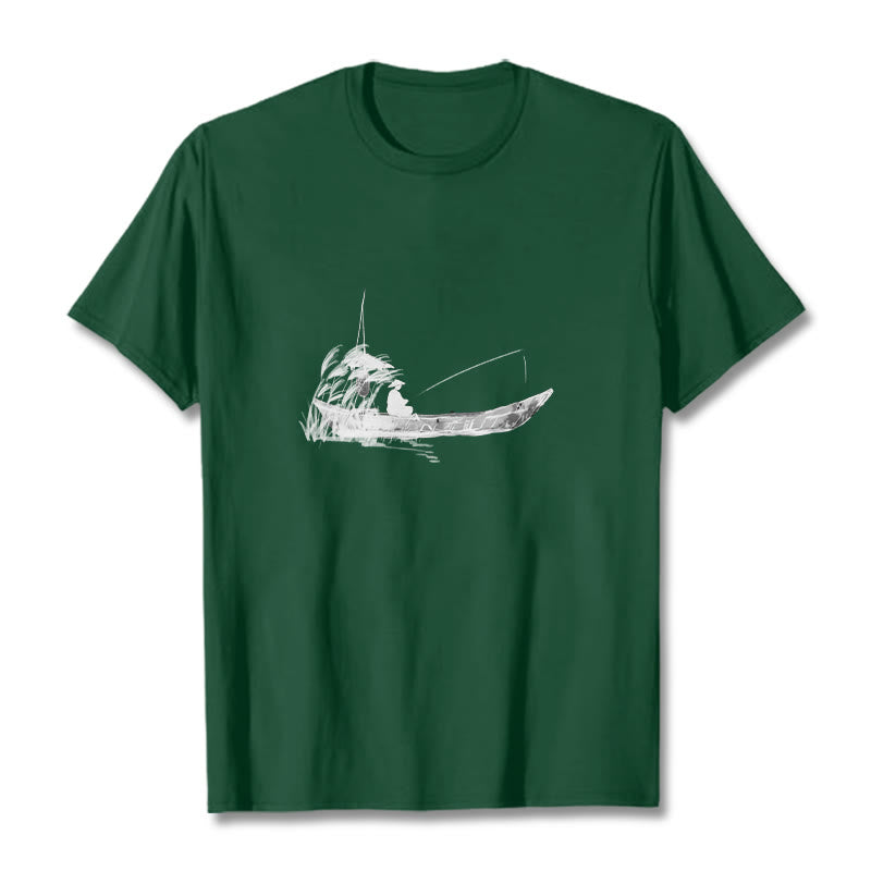 Koszulka z nadrukiem z motywem trawy i łodzi z motywem Buddha Stones - ForestGreen - 2XL - image 2