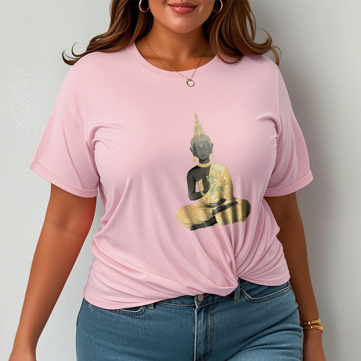 Koszulka z nadrukiem Buddha Stones Buddy Medytujący Budda Wzór Bawełna T-shirt - image 19