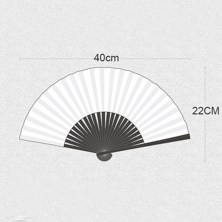 Buddha Stones Retro Liście Kwiat Jedwab Ręczny Składany Wachlarz Bambusowy