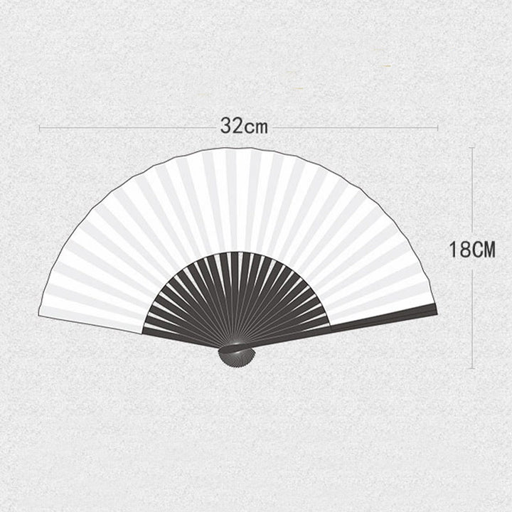 Buddha Stones Plum Blossom Crane Silk Ręczny składany wachlarz bambusowy