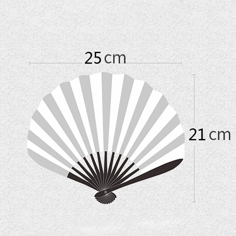 Buddha Stones Retro Duży Kwiat Haft Muszla Kształt Chwostów Ręczny Składany Wachlarz Bambusowy