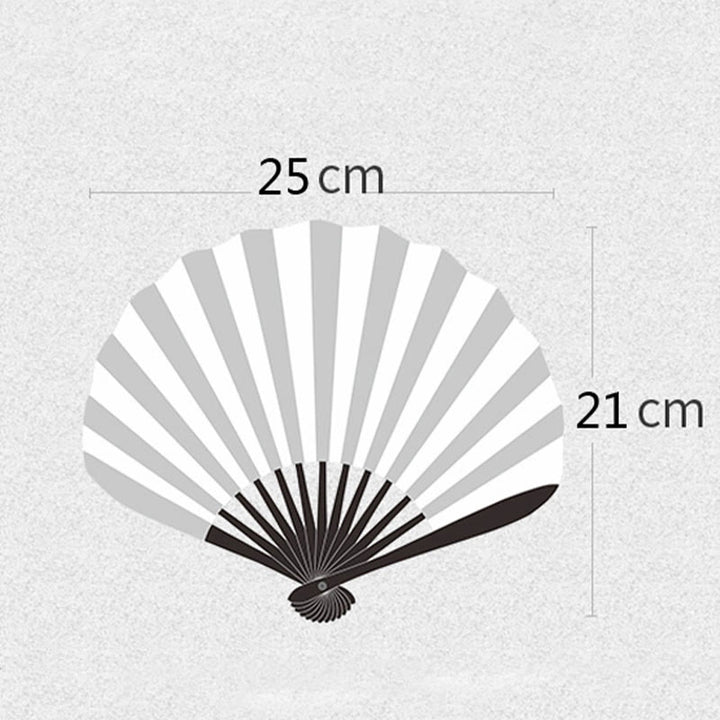 Buddha Stones Retro Duży Kwiat Haft Muszla Kształt Chwostów Ręczny Składany Wachlarz Bambusowy