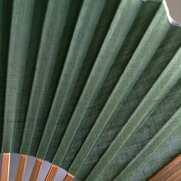 Buddha Stones Retro Jednolity Kolor Kształt Muszli Ręczny Składany Wentylator Bambusowy