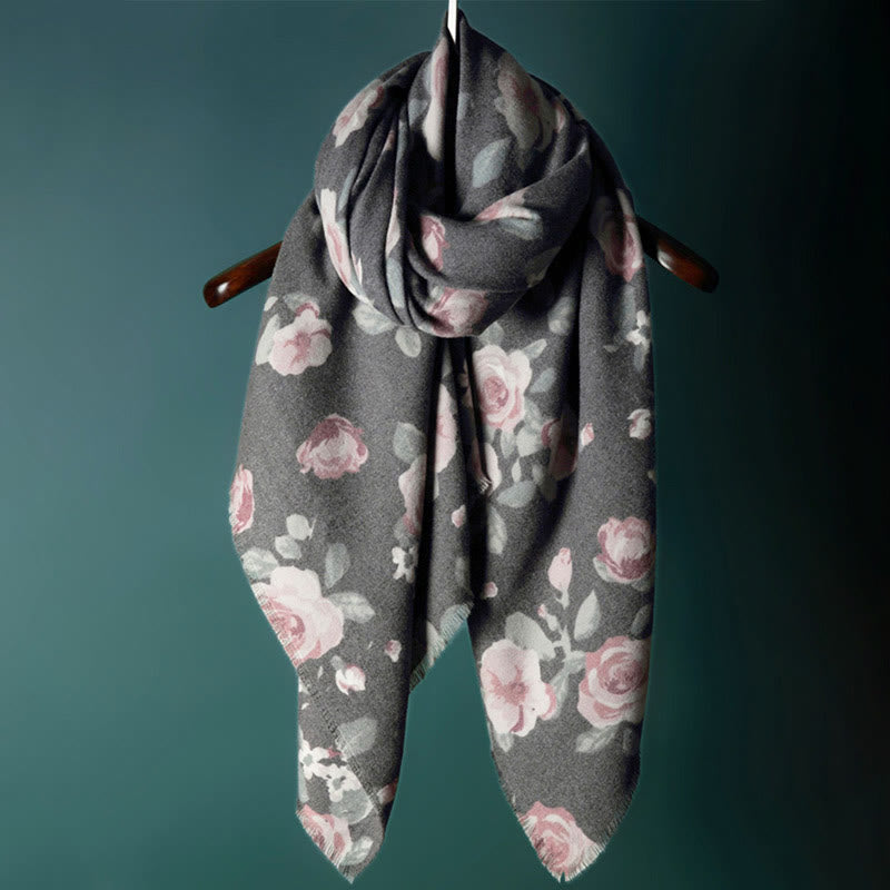 Buddha Stones Tybetański Szal Ogród Róża Jesień Zima Przytulny Podróżny Szalik Otulacz - image 15