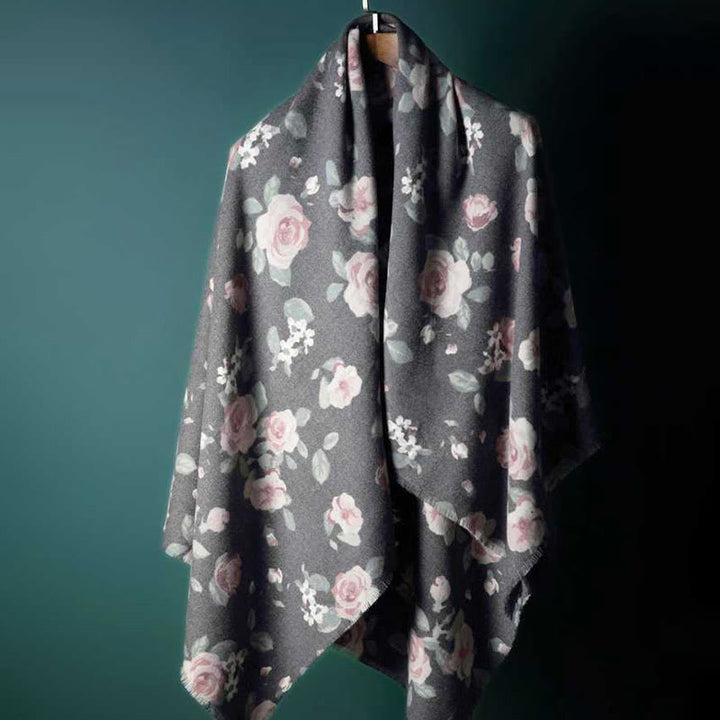 Buddha Stones Tybetański Szal Ogród Róża Jesień Zima Przytulny Podróżny Szalik Otulacz - image 16