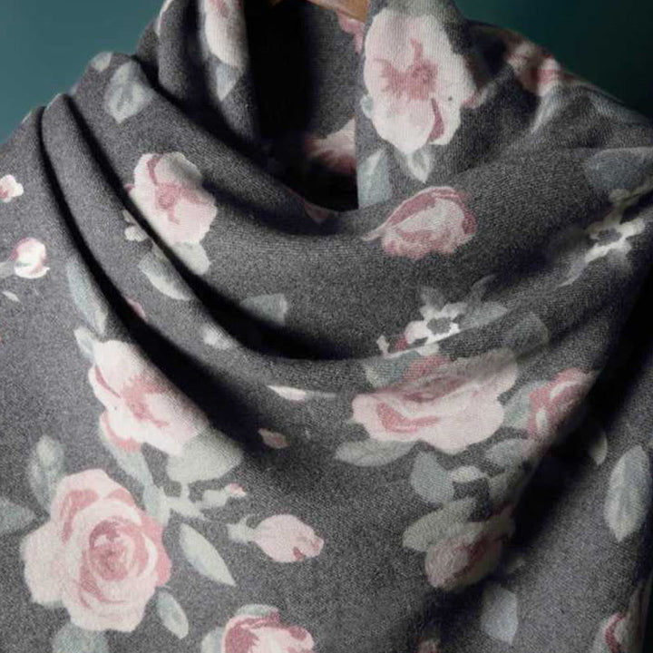 Buddha Stones Tybetański Szal Ogród Róża Jesień Zima Przytulny Podróżny Szalik Otulacz - image 19