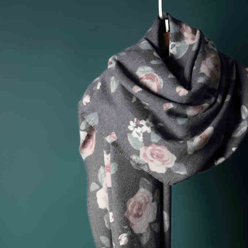 Buddha Stones Tybetański Szal Ogród Róża Jesień Zima Przytulny Podróżny Szalik Otulacz - image 17