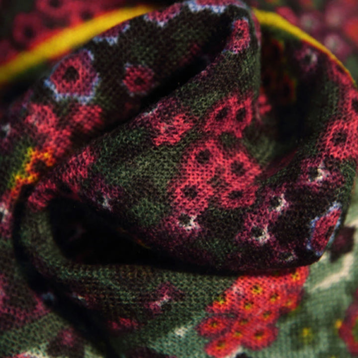 Buddha Stones Tybetański Pałac Vintage Malarstwo Olejne Kwiaty Szal Zimowy Przytulny Podróżny Szalik Owijany - image 7