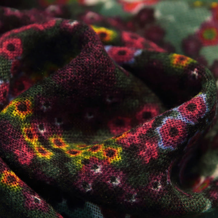 Buddha Stones Tybetański Pałac Vintage Malarstwo Olejne Kwiaty Szal Zimowy Przytulny Podróżny Szalik Owijany - image 6