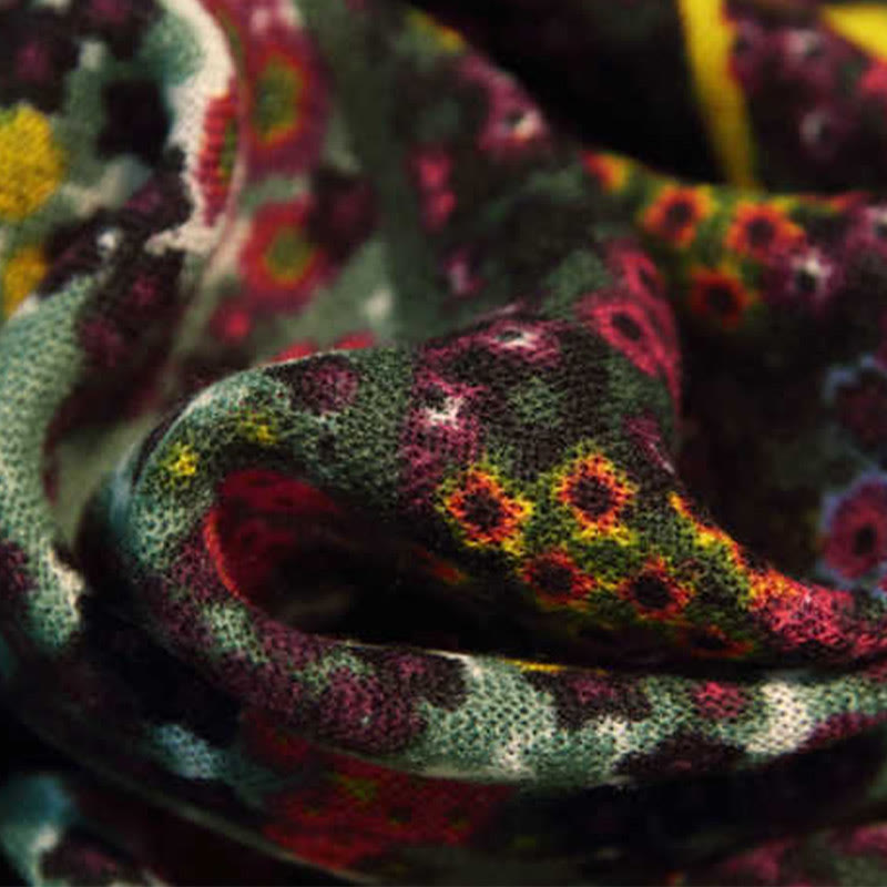 Buddha Stones Tybetański Pałac Vintage Malarstwo Olejne Kwiaty Szal Zimowy Przytulny Podróżny Szalik Owijany - image 4