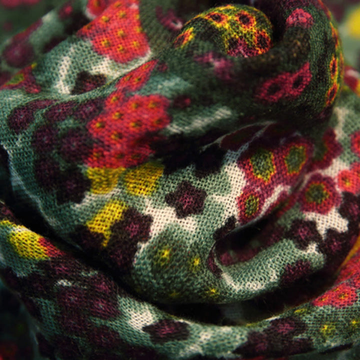 Buddha Stones Tybetański Pałac Vintage Malarstwo Olejne Kwiaty Szal Zimowy Przytulny Podróżny Szalik Owijany - image 10