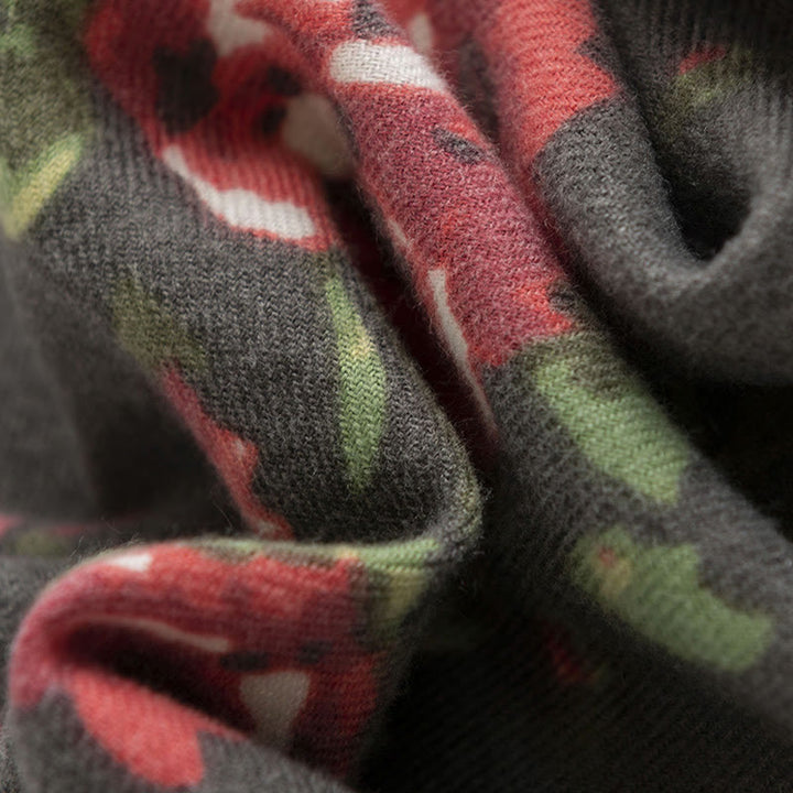 Buddha Stones Tybetański Kwiat Róży Ogród Szal Jesień Zima Przytulny Szalik Otulacz  - image 14