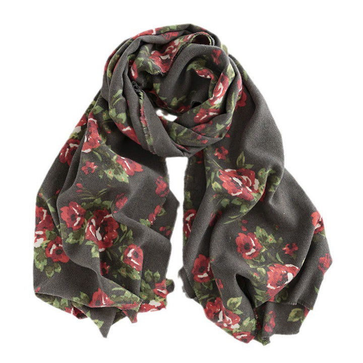 Buddha Stones Tybetański Kwiat Róży Ogród Szal Jesień Zima Przytulny Szalik Otulacz  - image 21