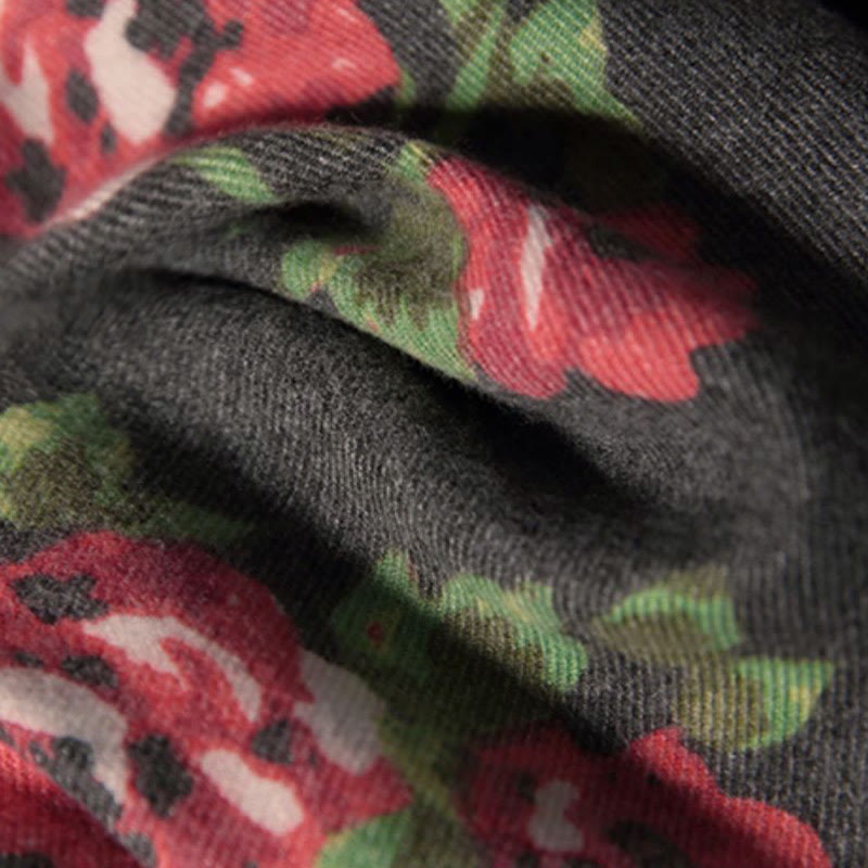 Buddha Stones Tybetański Kwiat Róży Ogród Szal Jesień Zima Przytulny Szalik Otulacz  - image 18