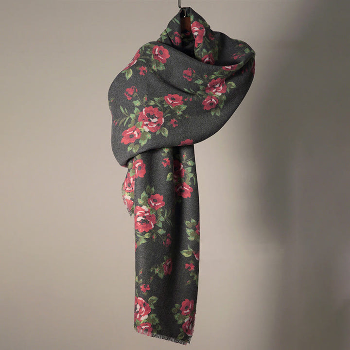 Buddha Stones Tybetański Kwiat Róży Ogród Szal Jesień Zima Przytulny Szalik Otulacz  - image 6