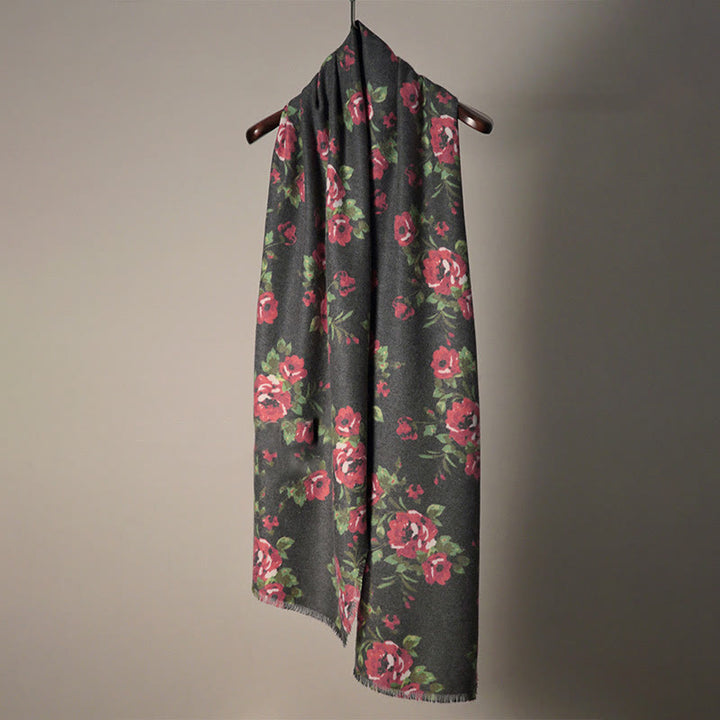 Buddha Stones Tybetański Kwiat Róży Ogród Szal Jesień Zima Przytulny Szalik Otulacz  - image 5