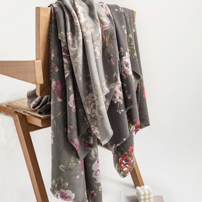 Buddha Stones Tybetański Kwiat Róży Ogród Szal Jesień Zima Przytulny Szalik Otulacz  - image 23