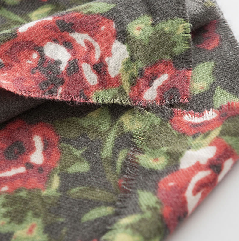 Buddha Stones Tybetański Kwiat Róży Ogród Szal Jesień Zima Przytulny Szalik Otulacz  - image 19