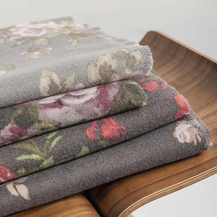 Buddha Stones Tybetański Kwiat Róży Ogród Szal Jesień Zima Przytulny Szalik Otulacz  - image 1