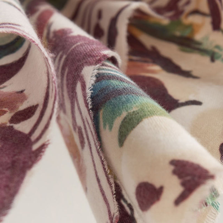 Buddha Stones Tybetański Słodki Kolorowy Kwiatowy Nadruk Szal Jesień Zima Miękki Szalik Otulacz - image 16