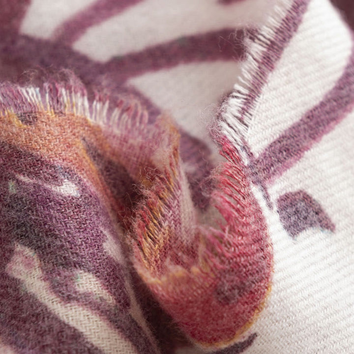 Buddha Stones Tybetański Słodki Kolorowy Kwiatowy Nadruk Szal Jesień Zima Miękki Szalik Otulacz - image 19