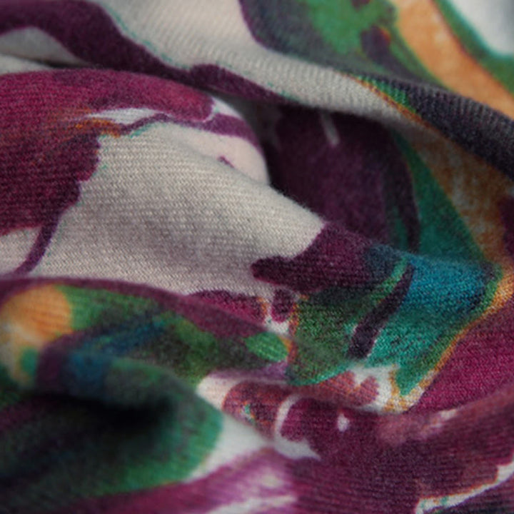 Buddha Stones Tybetański Słodki Kolorowy Kwiatowy Nadruk Szal Jesień Zima Miękki Szalik Otulacz - image 9