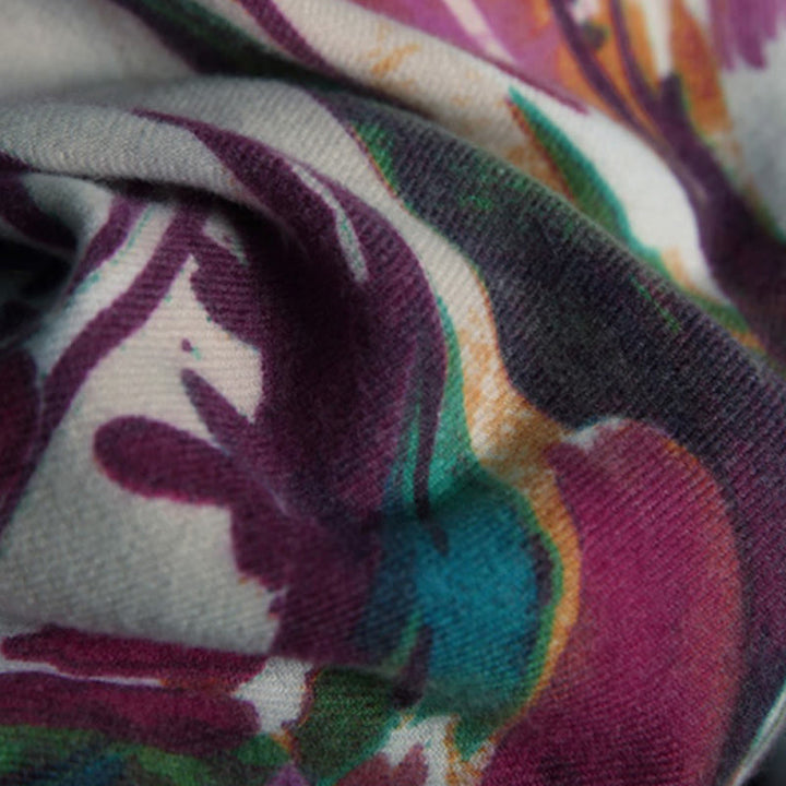 Buddha Stones Tybetański Słodki Kolorowy Kwiatowy Nadruk Szal Jesień Zima Miękki Szalik Otulacz - image 10