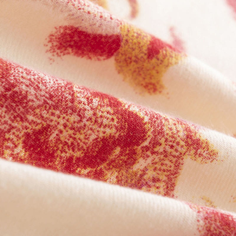 Buddha Stones Tybetański Czerwony Kwiat Drukuj Szal Jesień Zima Miękki Ciepły Szalik Otulacz - image 14