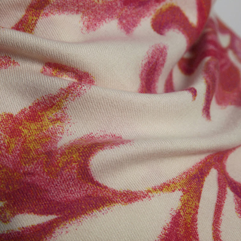 Buddha Stones Tybetański Czerwony Kwiat Drukuj Szal Jesień Zima Miękki Ciepły Szalik Otulacz - image 11