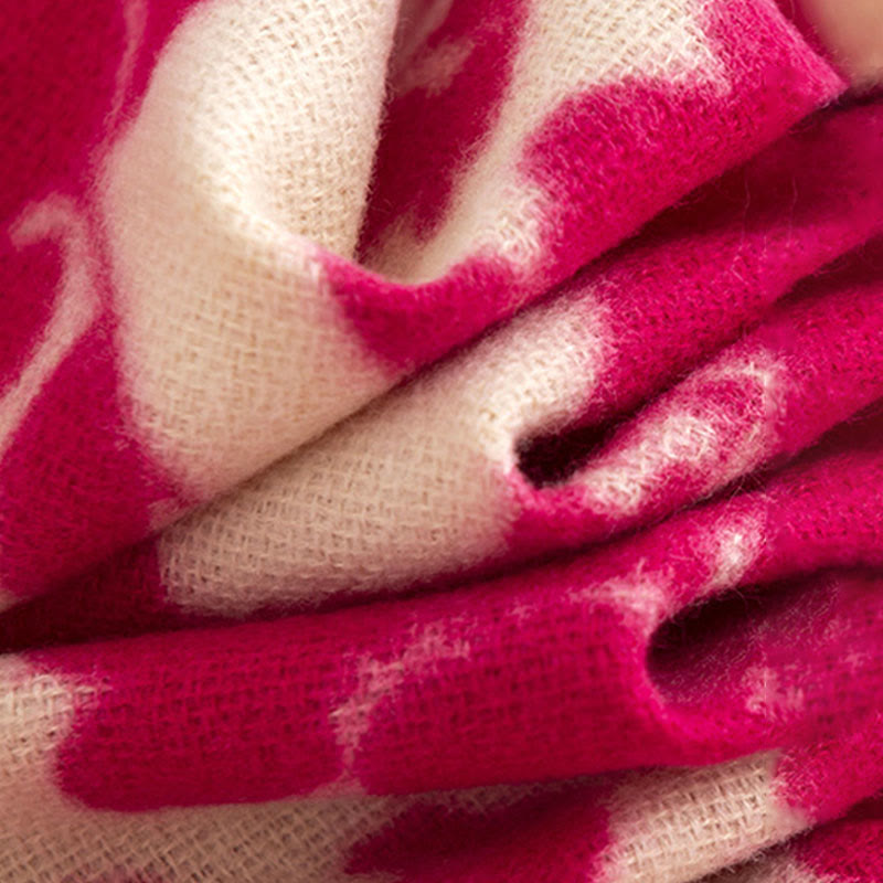 Buddha Stones Tybetańskie Gałęzie Kwiatów Róży Drukuj Frędzle Szal Jesień Zima Miękki Ciepły Szalik Otulacz - image 6