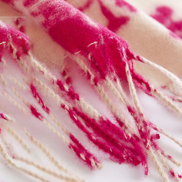 Buddha Stones Tybetańskie Gałęzie Kwiatów Róży Drukuj Frędzle Szal Jesień Zima Miękki Ciepły Szalik Otulacz - image 10