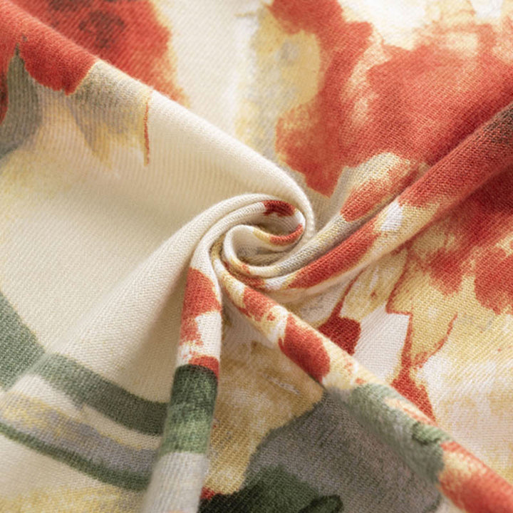 Buddha Stones Tybetańskie Chińskie Retro Malowanie Tuszem Kwiatowy Nadruk Szal Jesień Zima Przytulny Ciepły Szalik Otulacz - image 6