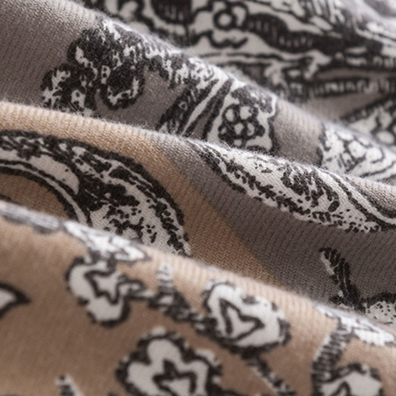 Buddha Stones Tybetański Etniczny Kwiatowy Nadruk Szal Jesień Zima Miękki Ciepły Szalik Otulacz - image 6