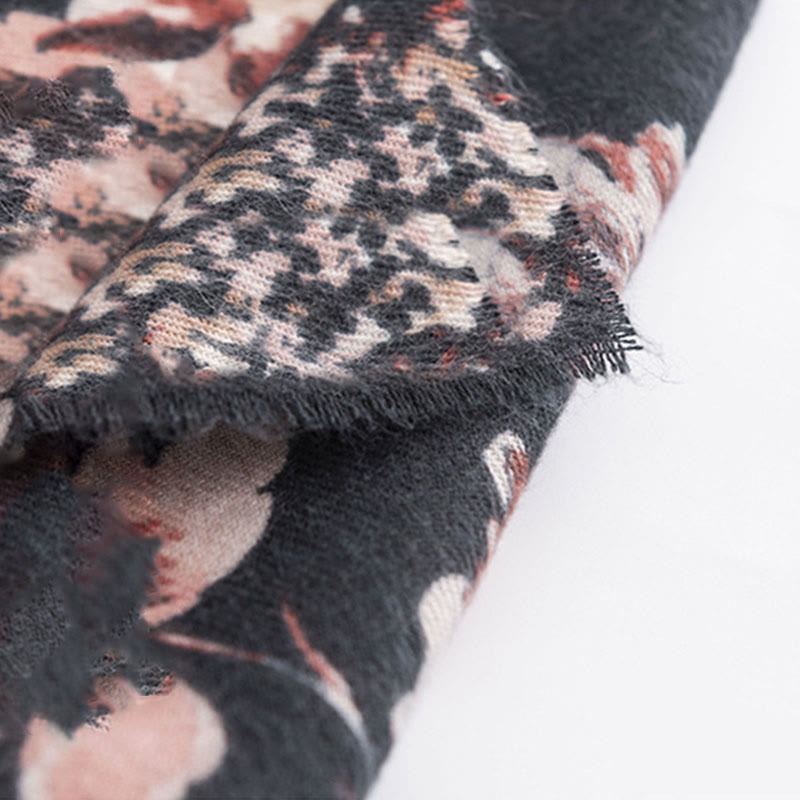 Buddha Stones Tybetańskie Kwitnące Chryzantemy Róże Kwiat Drukuj Szal Jesień Zima Miękki Ciepły Szalik Otulacz - image 4