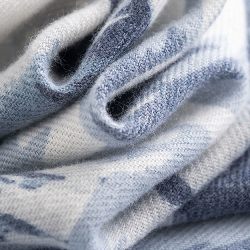 Buddha Stones Tybetański Szal Etniczny Retro Róża Nadruk Jesień Zima Przytulny Ciepły Szalik Otulacz - image 4