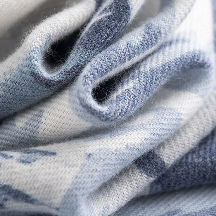 Buddha Stones Tybetański Szal Etniczny Retro Róża Nadruk Jesień Zima Przytulny Ciepły Szalik Otulacz - image 4