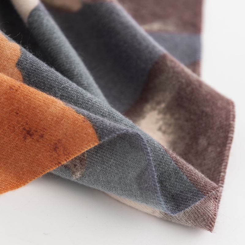 Buddha Stones Tybetański Szal Artystyczny Styl Hibiskus Syriacus Nadruk Jesień Zima Przytulny Ciepły Szalik Otulacz - image 7