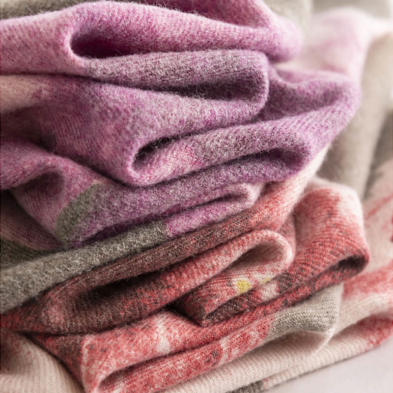 Buddha Stones Tybetański Szal Artystyczny Styl Hibiskus Syriacus Nadruk Jesień Zima Przytulny Ciepły Szalik Otulacz - image 20